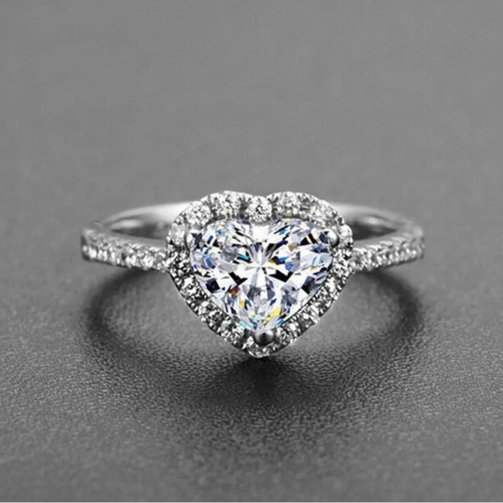 New Silver 925 Heart Ring